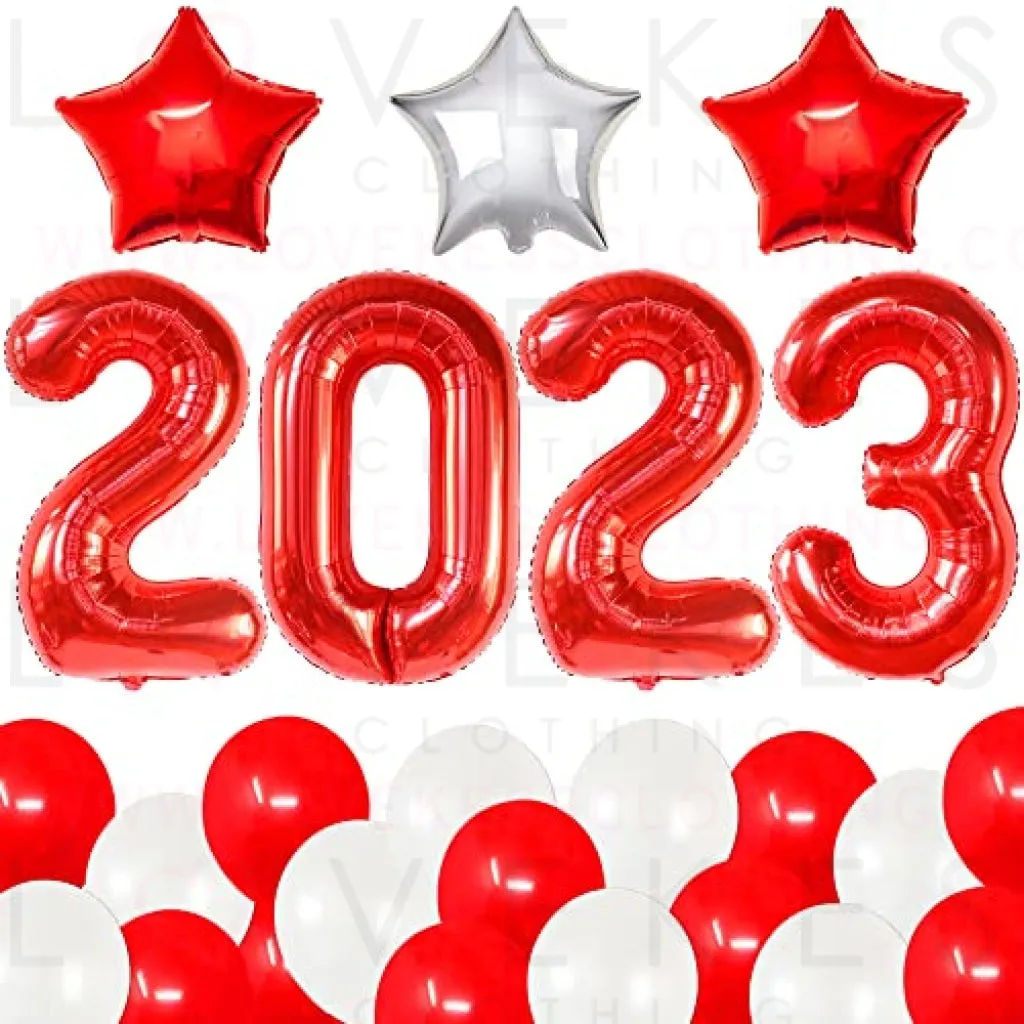 KatchOn, Red and White Graduation Decorations 2023 - Huge 40 Inch, Red 2023 Balloons | Mylar Star Balloons, Graduation Decorations Class of 2023 Red and White | Red and White Graduation Party Supplies