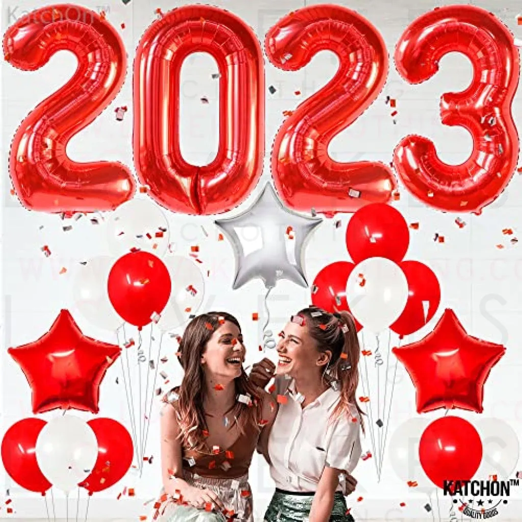 KatchOn, Red and White Graduation Decorations 2023 - Huge 40 Inch, Red 2023 Balloons | Mylar Star Balloons, Graduation Decorations Class of 2023 Red and White | Red and White Graduation Party Supplies