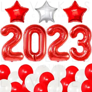KatchOn, Red and White Graduation Decorations 2023 - Huge 40 Inch, Red 2023 Balloons | Mylar Star Balloons, Graduation Decorations Class of 2023 Red and White | Red and White Graduation Party Supplies