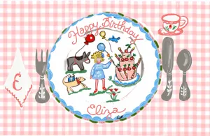 Laminated Placemat - Pink Gingham Party