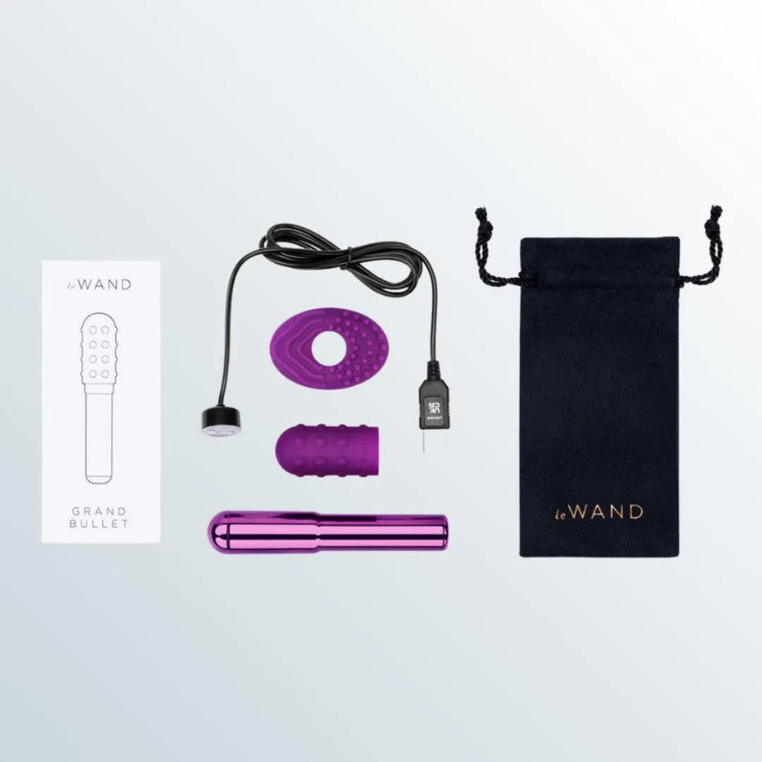 Le Wand Chrome Grand (Large) Bullet Vibrator - Dark Cherry