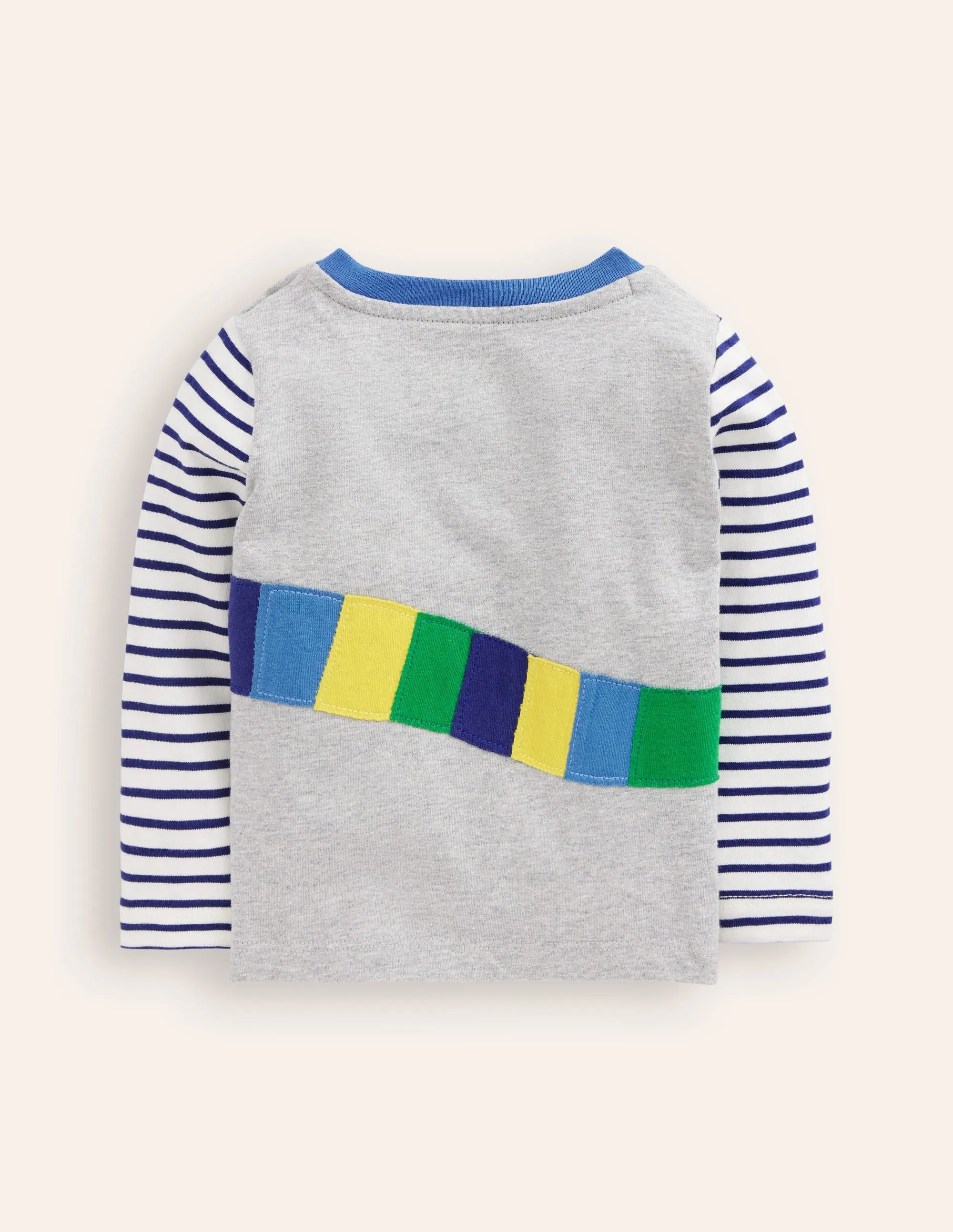Long Sleeve Applique T-shirt-Grey Marl Sausage Dog