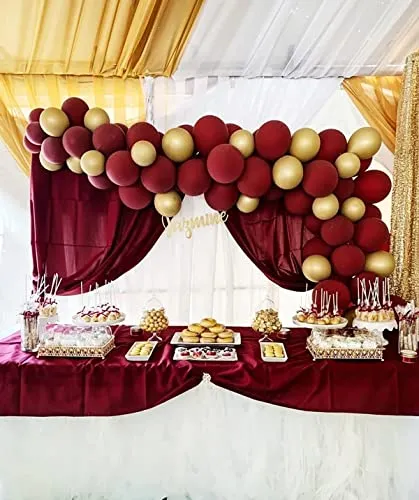 Maroon Gold Graduation Party Decorations 2024/Burgundy Gold Balloons/30pcs Burgundy Gold Birthday Women Maroon Gold Wedding/Fall Bridal Shower Decorations FSU Graduation