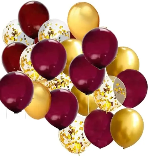 Maroon Gold Graduation Party Decorations 2024/Burgundy Gold Balloons/30pcs Burgundy Gold Birthday Women Maroon Gold Wedding/Fall Bridal Shower Decorations FSU Graduation