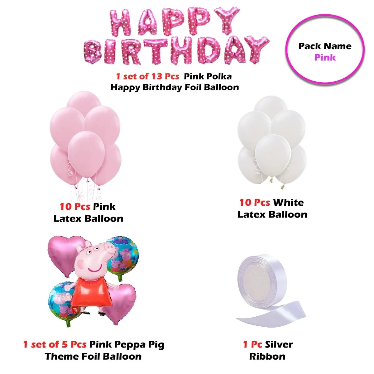 Peppa Pig Birthday Decoration Kit 35 Pcs