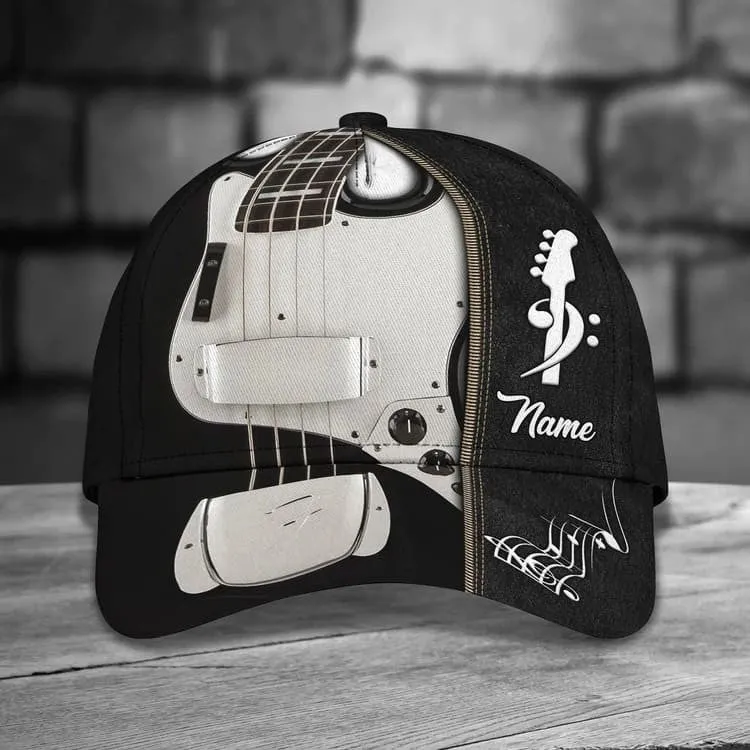 Personalized Guitar Hat for Him, 3D Classic Cap All Over Printed Gift for Guitar Lovers, Guitar Hat for Boyfriend