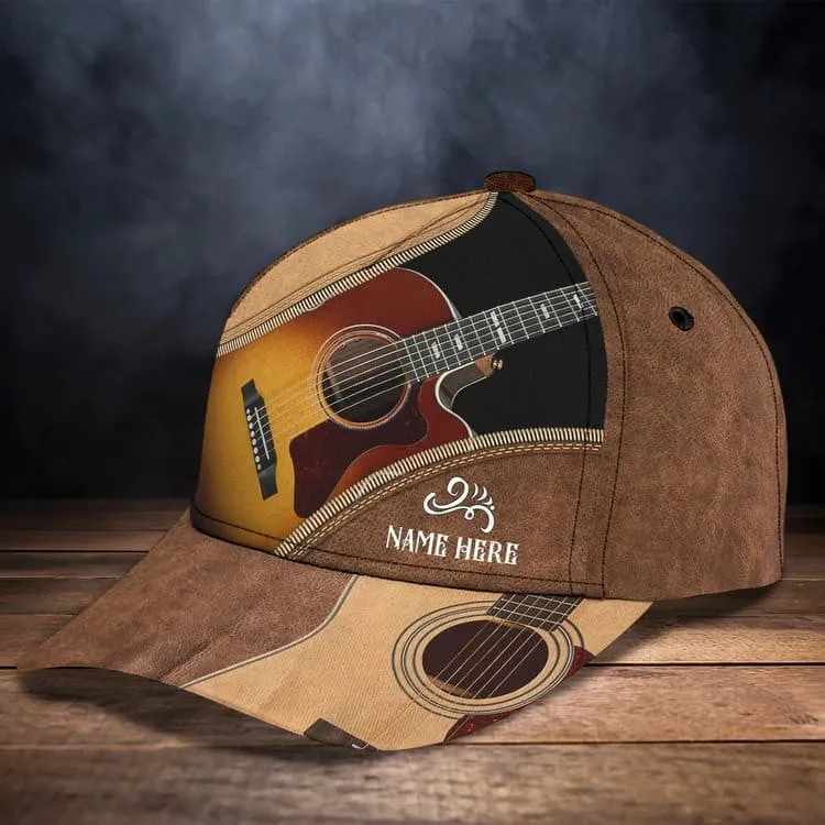 Personalized Guitar Hat for Him, 3D Classic Cap All Over Printed Gift for Guitar Lovers, Guitar Hat for Boyfriend