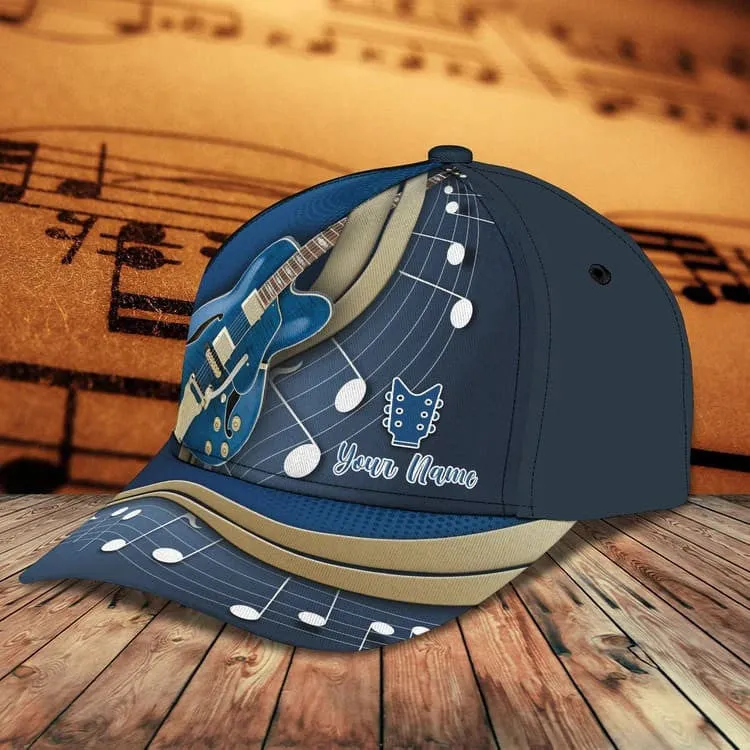 Personalized Guitar Hat for Him, 3D Classic Cap All Over Printed Gift for Guitar Lovers, Guitar Hat for Boyfriend