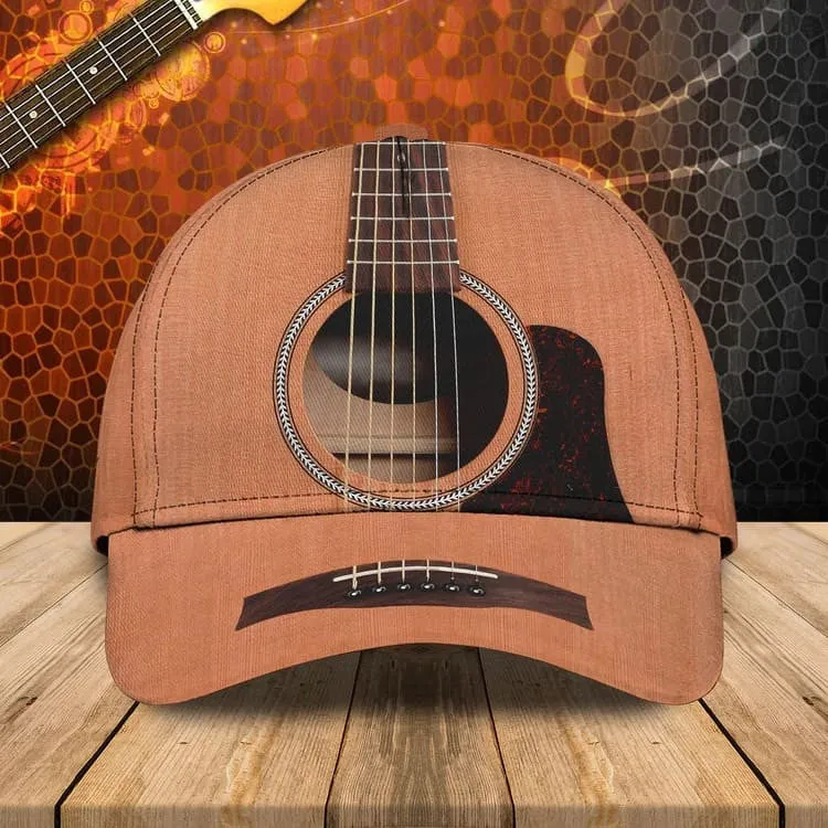 Personalized Guitar Hat for Him, 3D Classic Cap All Over Printed Gift for Guitar Lovers, Guitar Hat for Boyfriend