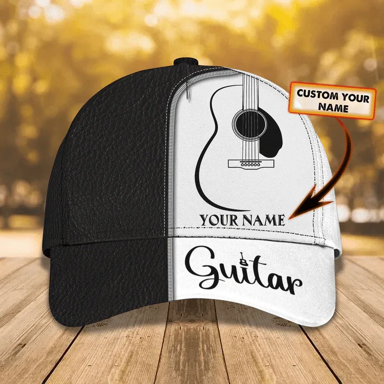 Personalized Guitar Hat for Him, 3D Classic Cap All Over Printed Gift for Guitar Lovers, Guitar Hat for Boyfriend