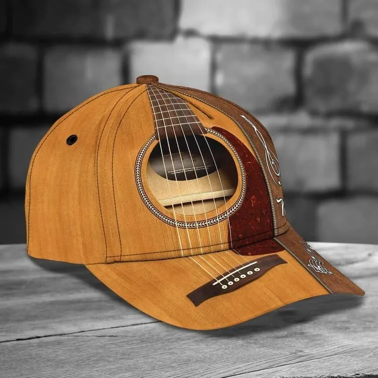 Personalized Guitar Hat for Him, 3D Classic Cap All Over Printed Gift for Guitar Lovers, Guitar Hat for Boyfriend