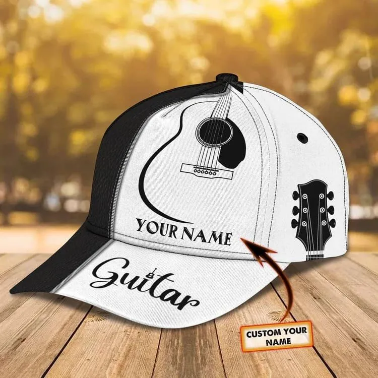 Personalized Guitar Hat for Him, 3D Classic Cap All Over Printed Gift for Guitar Lovers, Guitar Hat for Boyfriend