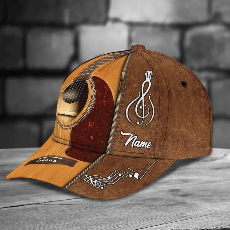Personalized Guitar Hat for Him, 3D Classic Cap All Over Printed Gift for Guitar Lovers, Guitar Hat for Boyfriend