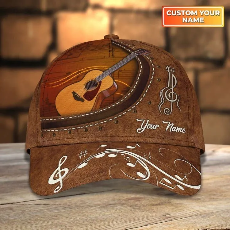 Personalized Guitar Hat for Him, 3D Classic Cap All Over Printed Gift for Guitar Lovers, Guitar Hat for Boyfriend