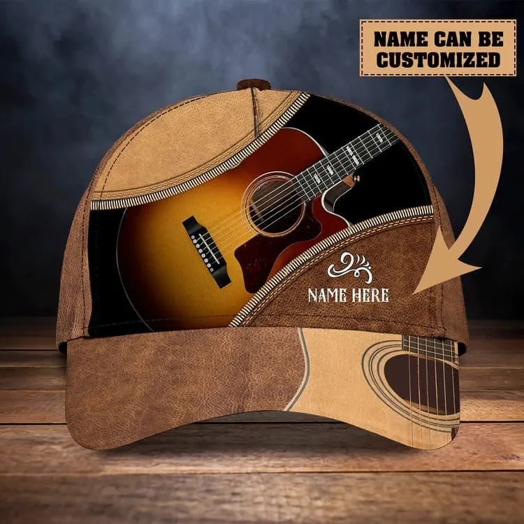 Personalized Guitar Hat for Him, 3D Classic Cap All Over Printed Gift for Guitar Lovers, Guitar Hat for Boyfriend