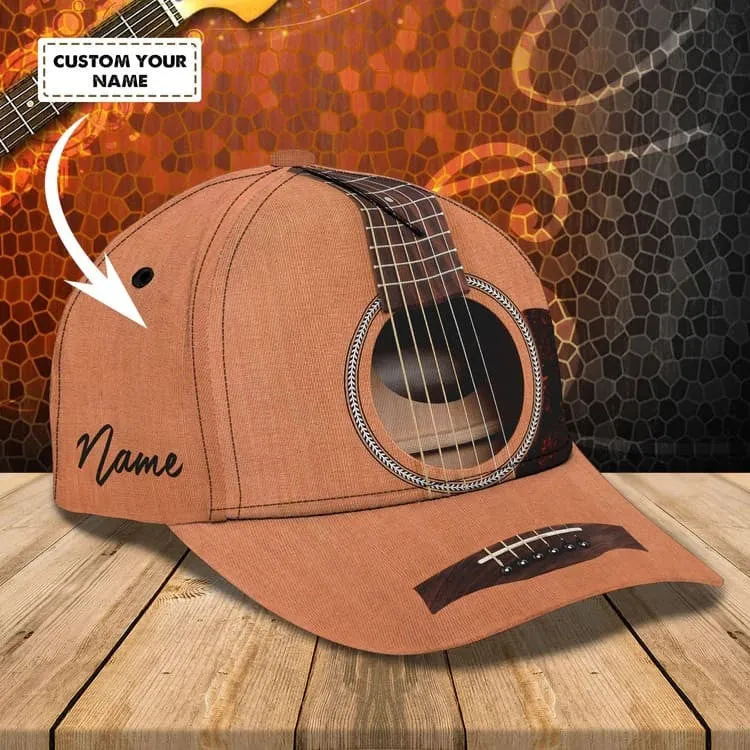 Personalized Guitar Hat for Him, 3D Classic Cap All Over Printed Gift for Guitar Lovers, Guitar Hat for Boyfriend