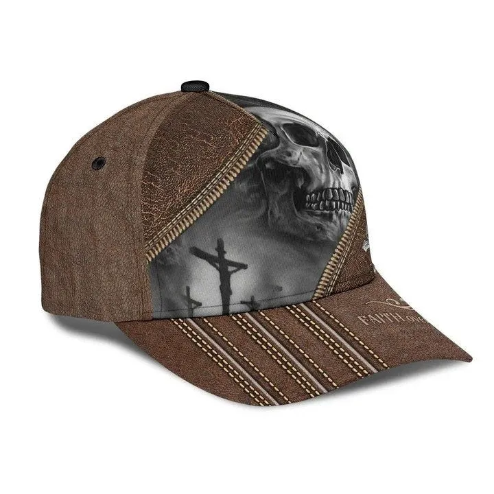 Personalized Skull Faith Over Fear 3D All Over Printed Classic Cap Love God Gift, Skull Lovers Cap
