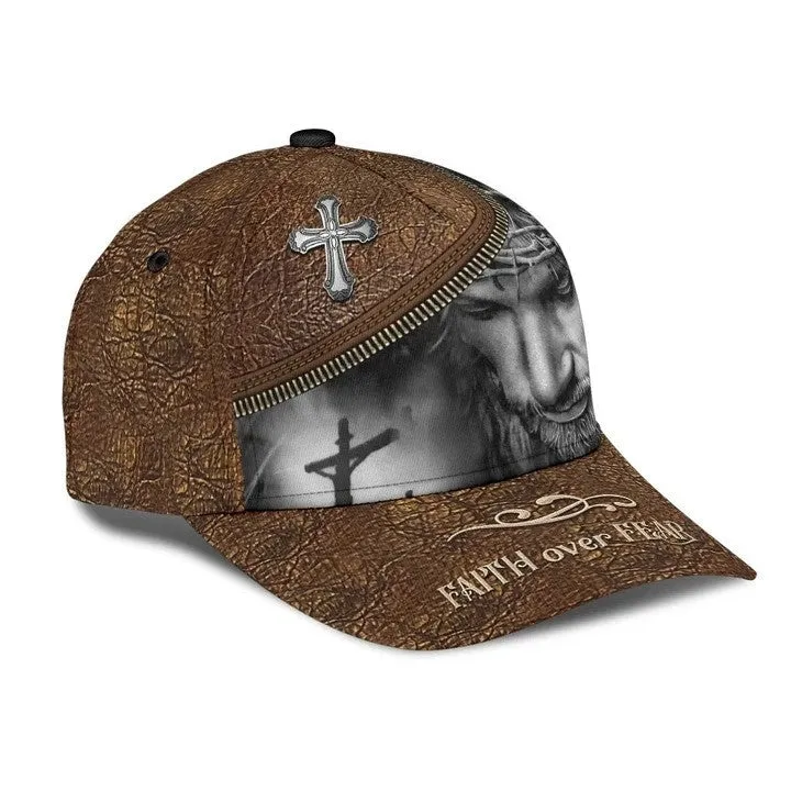 Personalized Skull Faith Over Fear 3D All Over Printed Classic Cap Love God Gift, Skull Lovers Cap