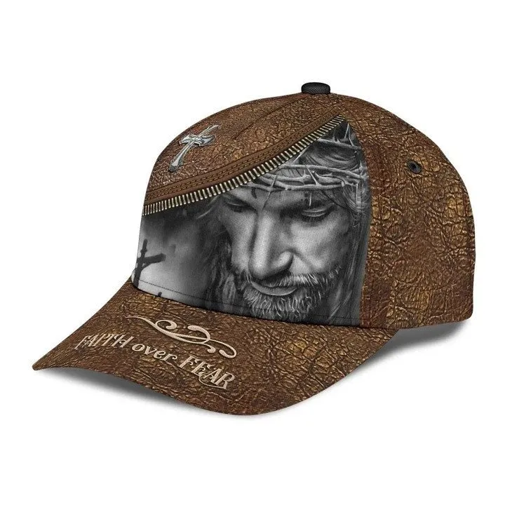 Personalized Skull Faith Over Fear 3D All Over Printed Classic Cap Love God Gift, Skull Lovers Cap