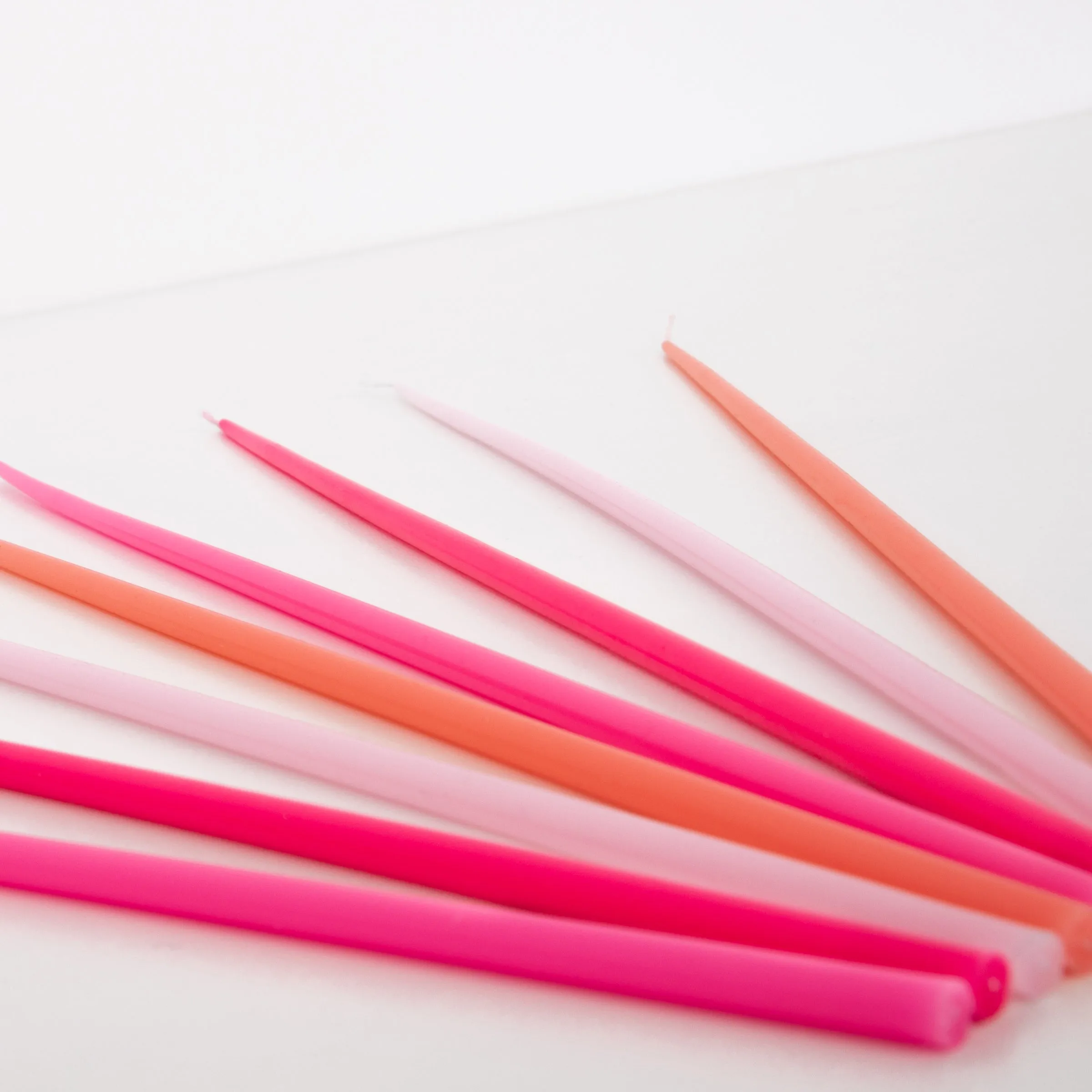 Pink Tall Tapered Candles (x 12)