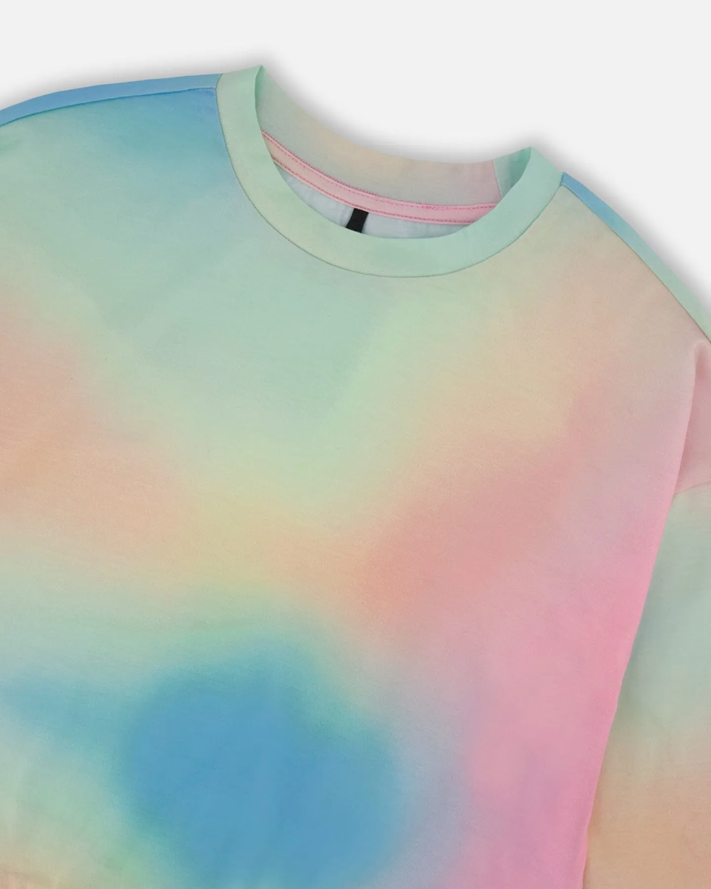 Printed Long Sleeve Top Multicolored Tie Dye