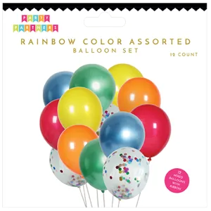 Rainbow Assorted Balloon Set 12 Count