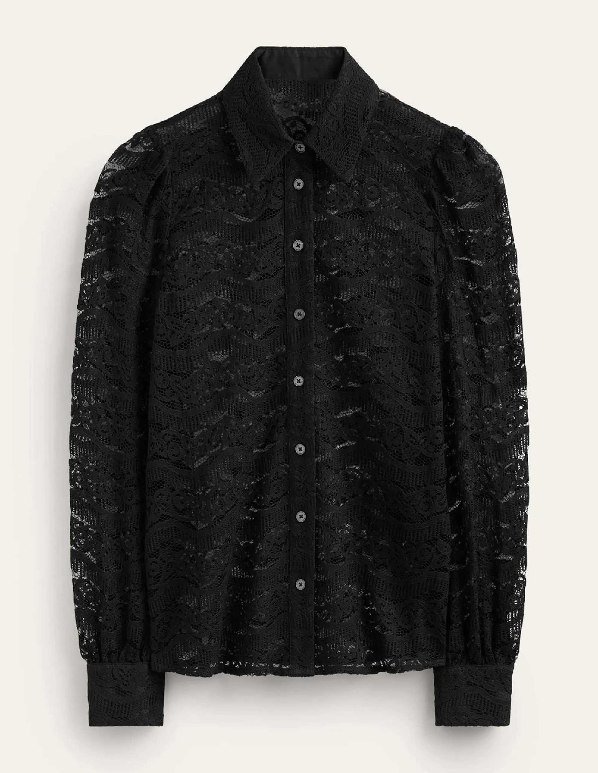 Romantic Lace Shirt-Black