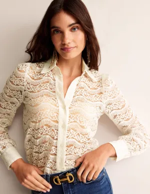 Romantic Lace Shirt-Ivory