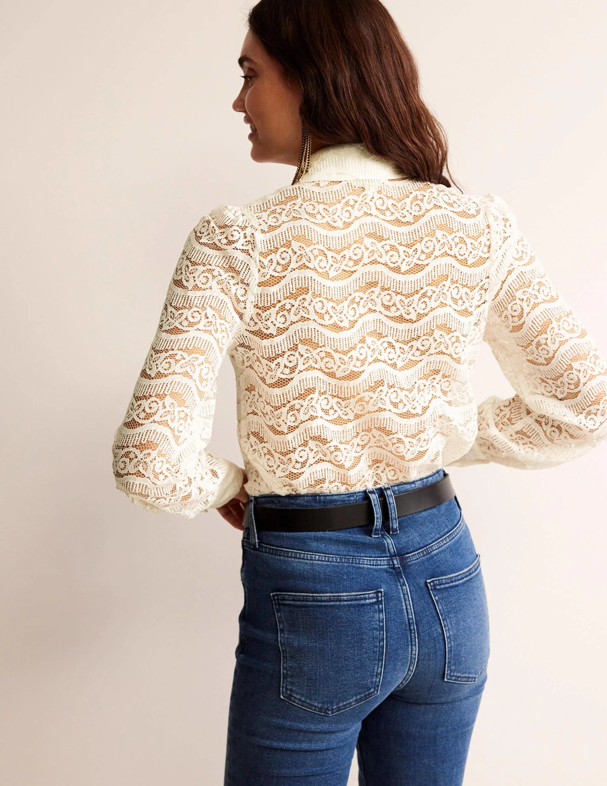 Romantic Lace Shirt-Ivory