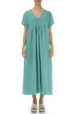 Romantic Mint Green Linen Dress