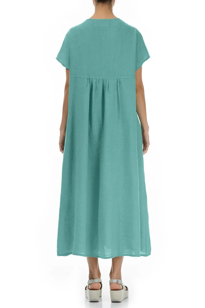 Romantic Mint Green Linen Dress