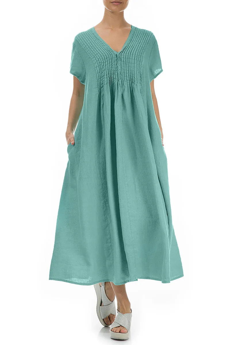 Romantic Mint Green Linen Dress