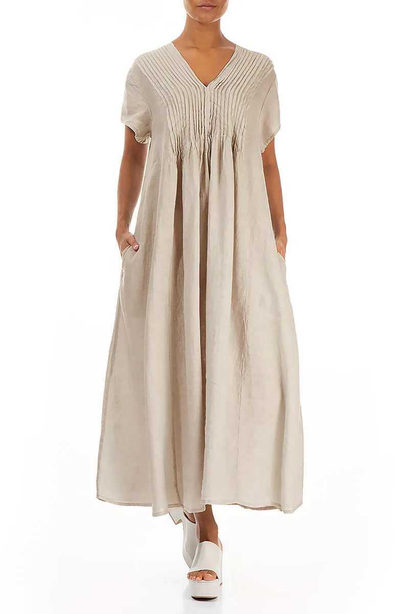 Romantic Natural Linen Dress