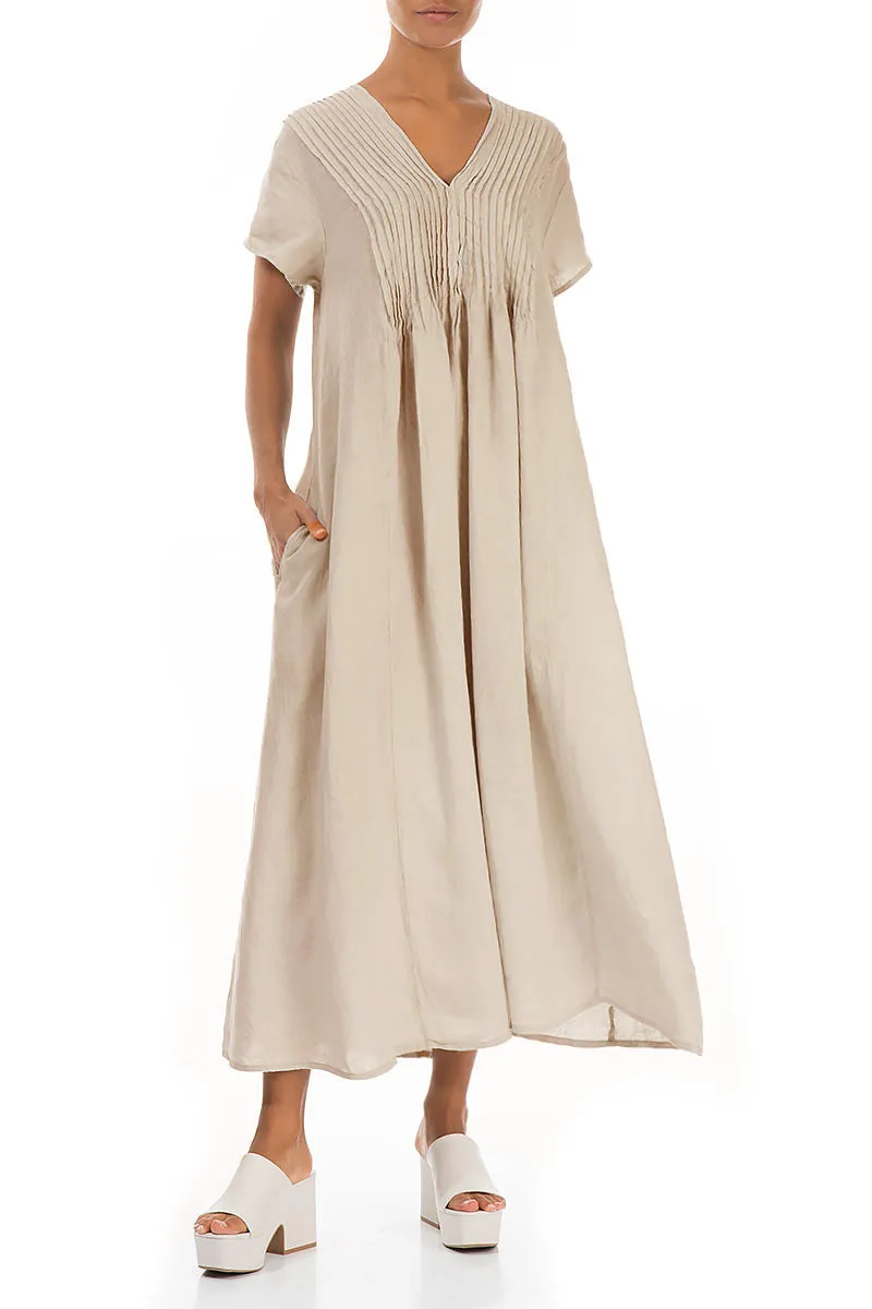 Romantic Natural Linen Dress