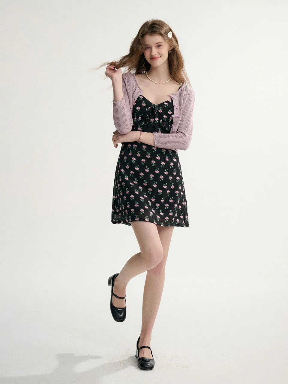 Romantic V Neck Mini Dress