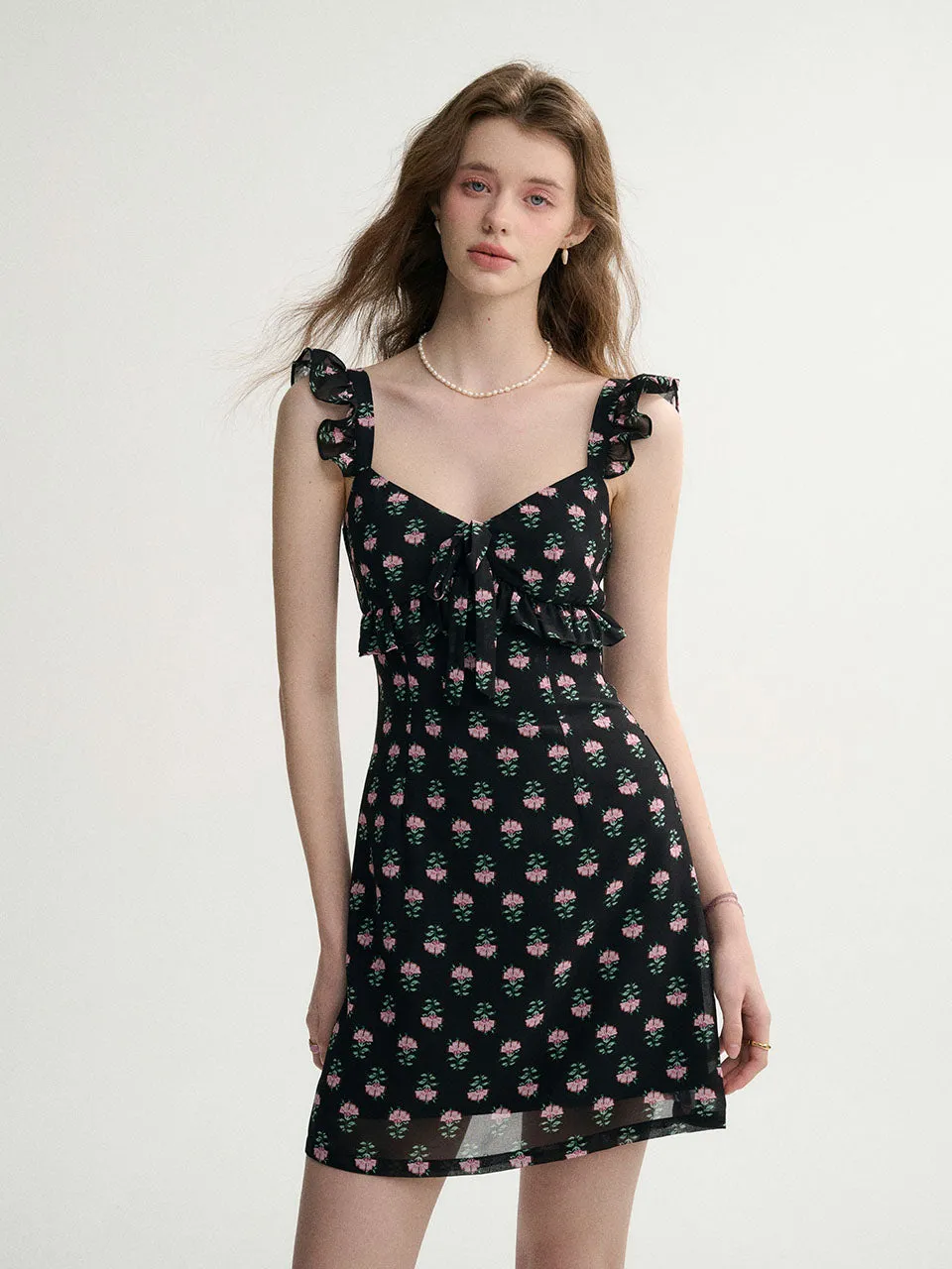 Romantic V Neck Mini Dress