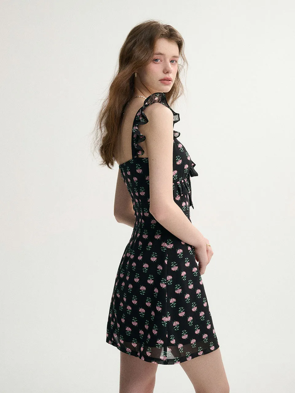 Romantic V Neck Mini Dress