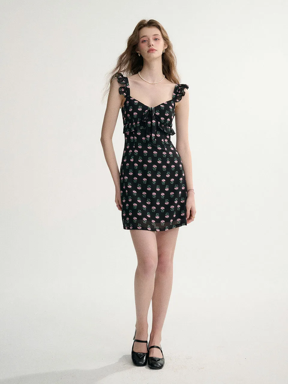 Romantic V Neck Mini Dress