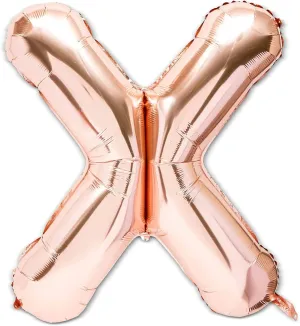 Rose Gold Foil Letter X Party Balloons (40 in, 2 Pack)