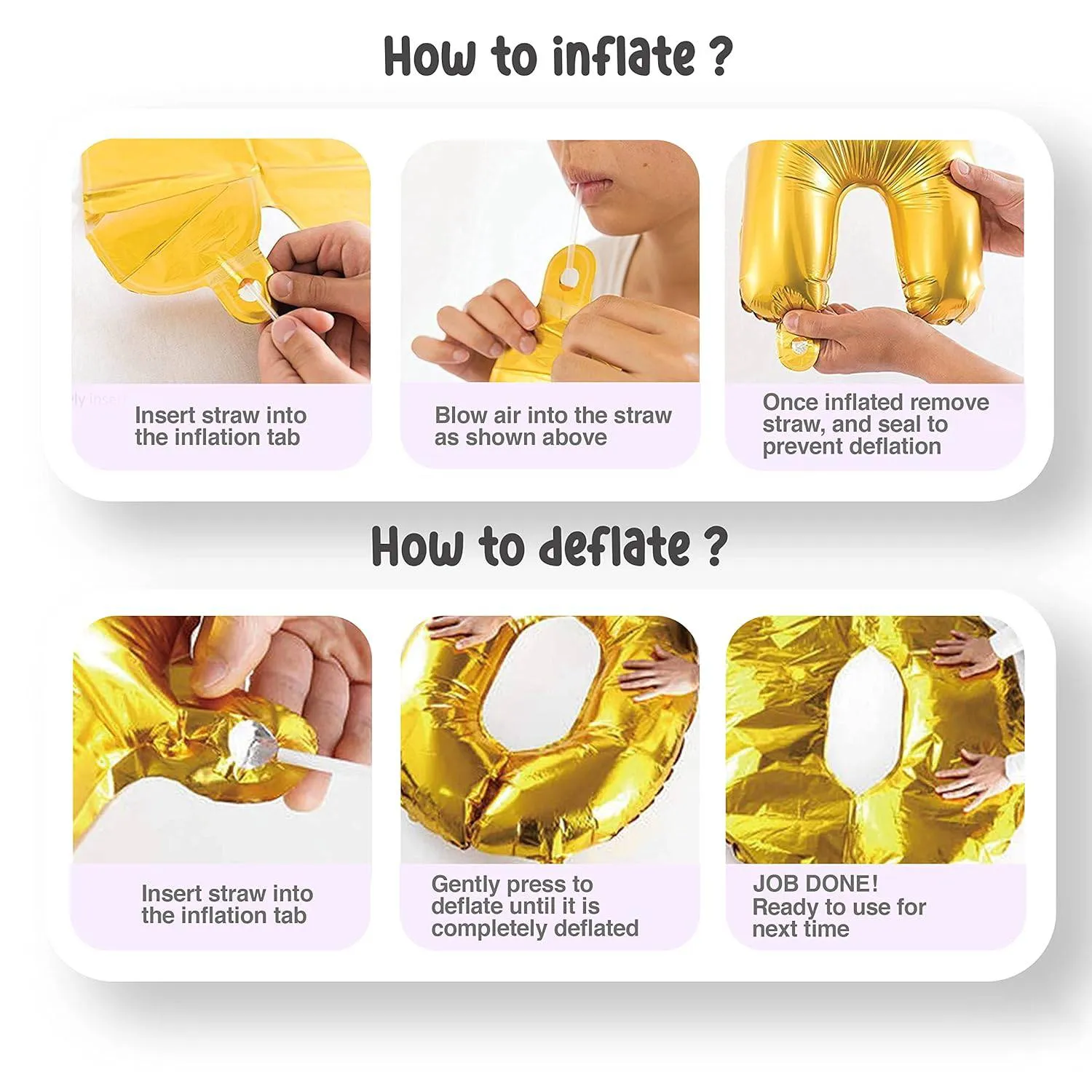 Set of 60 Pcs Happy Birthday Decoration Kit Combo - Gold Happy Birthday