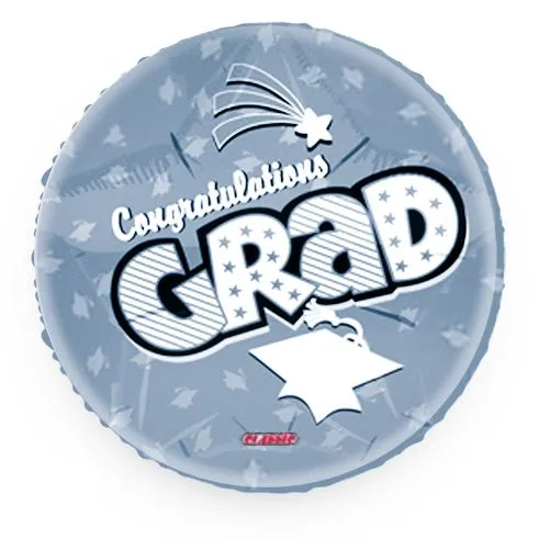 Silver Congrats Grad 17" Mylar Balloon