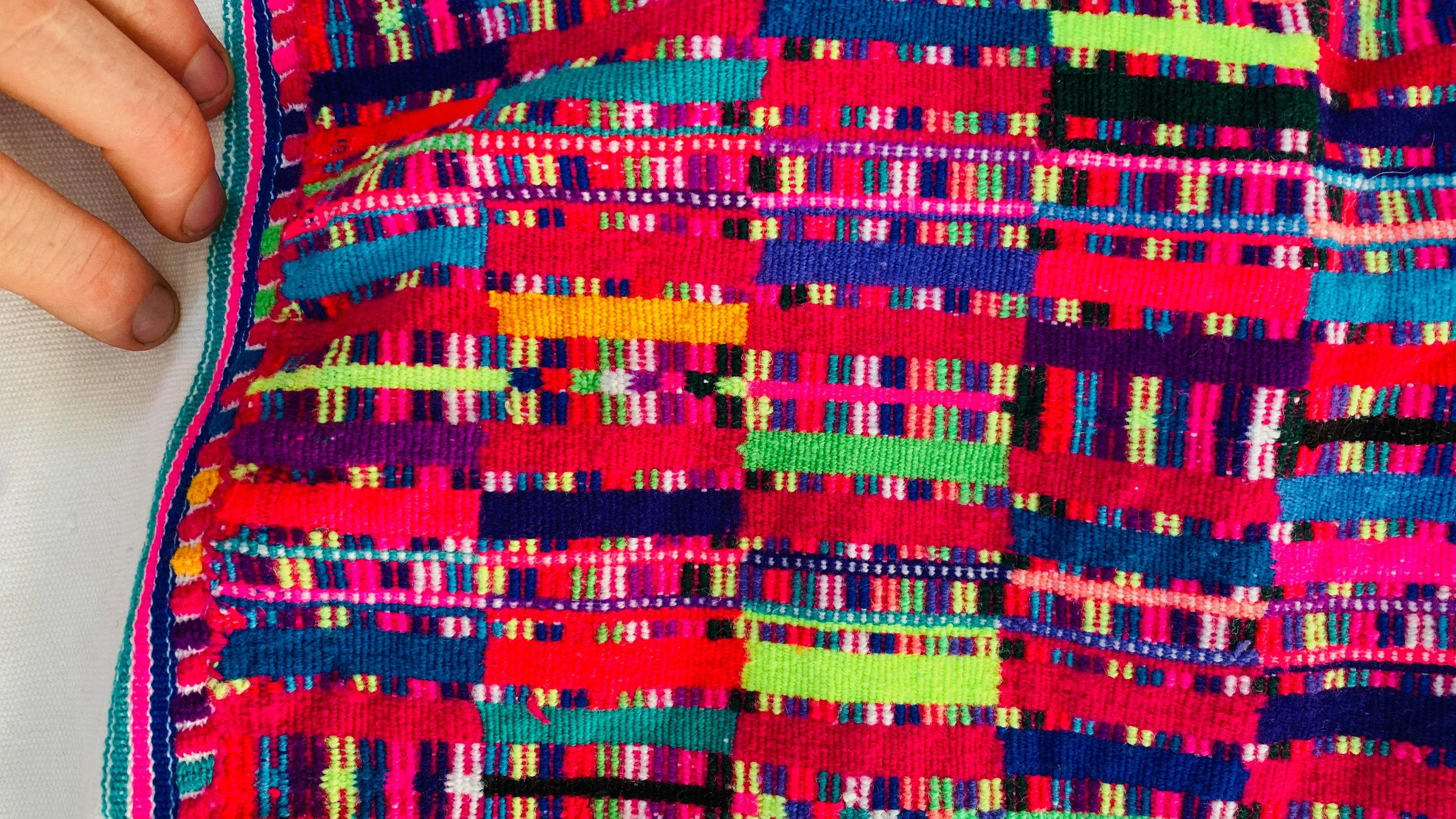 Vintage Cancuc Mexican Huipil. Vibrant Mayan Textile