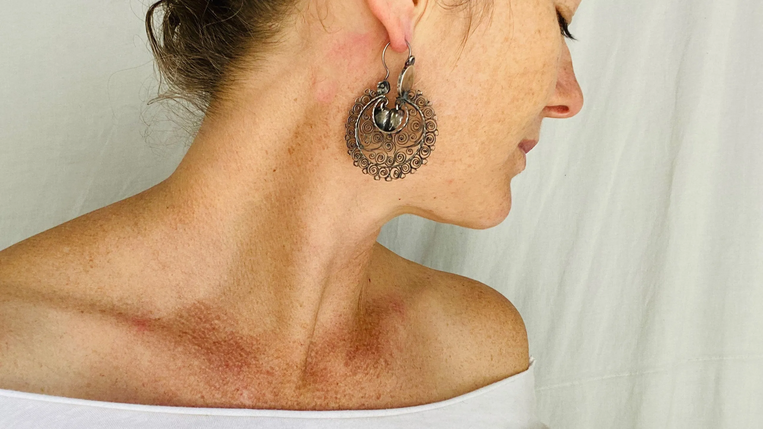 Vintage Filigree Earrings. Arracadas. Mexico. Frida Kahlo