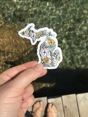 Vinyl Michigan Colorful Sticker